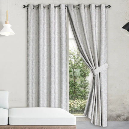Set de Cortinas Jacquard Relieve 3D Maxin