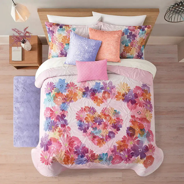 Imagen del producto Juego de Edredón Ligero Doble Cora Corazón de Regina, con diseño premium y detalles descriptivos