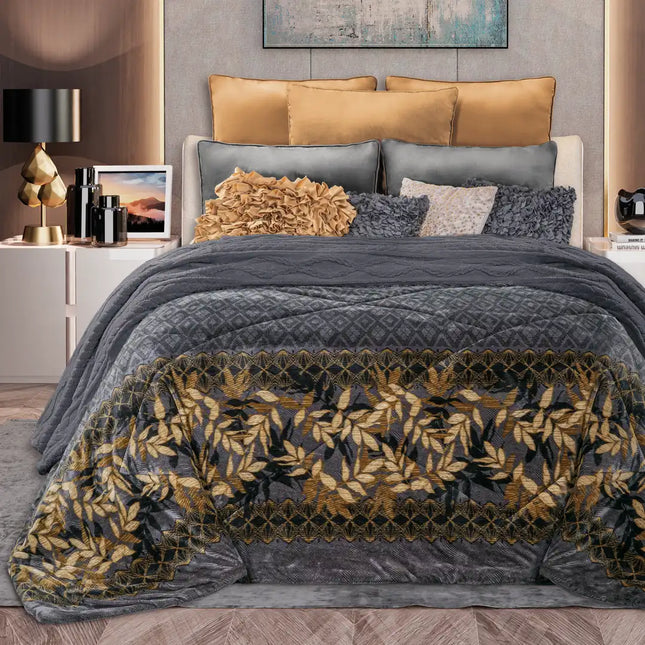 Imagen del producto Edre-Cobertor Nuvó Laureli Iron de Regina, con diseño premium y detalles descriptivos