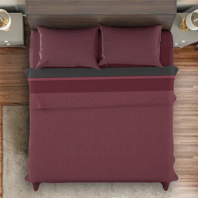 Imagen del producto Juego de Sabanas Polaris Tibet Granate de Regina, con diseño premium y detalles descriptivos