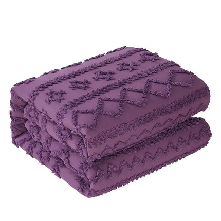 Set de Edredón Textura 3D Jacquard Fossil Lavanda