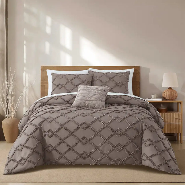 Set de Edredón Textura 3D Jacquard Opalina