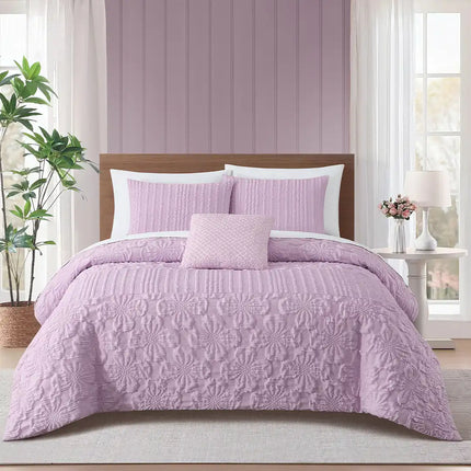Set de Edredón Plisado Alejandría Orquídea