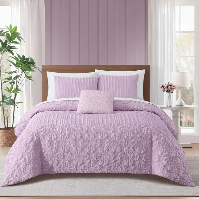 Set de Edredón Plisado Alejandría Orquídea