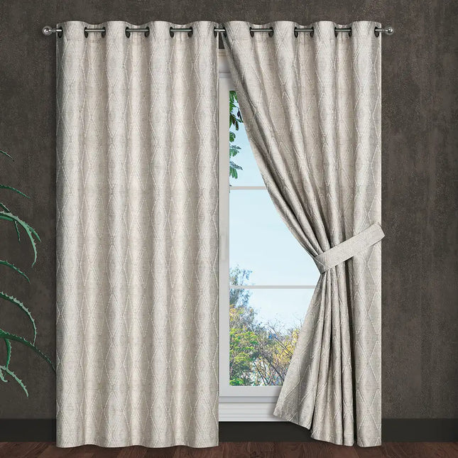 Set de Cortinas Jacquard Relieve 3D Nika