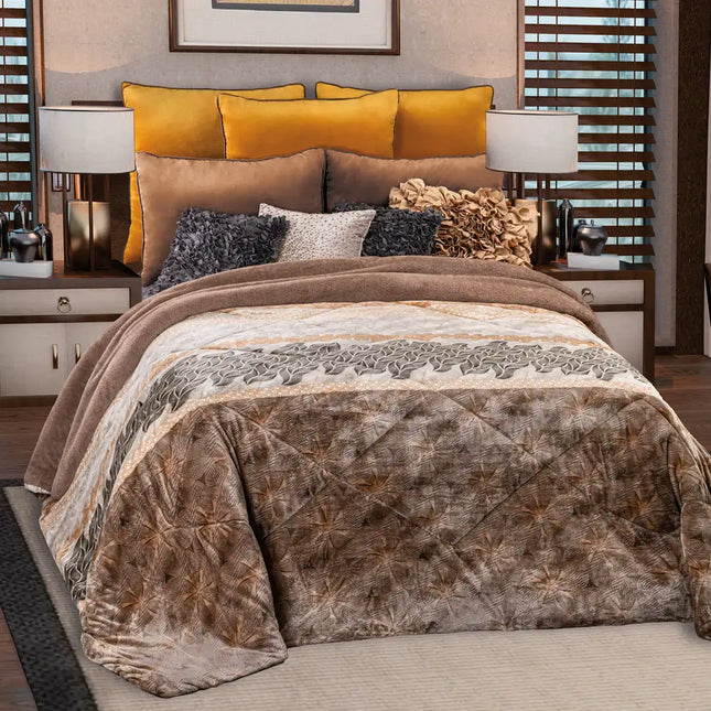 Imagen del producto Edre-Cobertor Nuvó Aire Chocolat de Regina, con diseño premium y detalles descriptivos