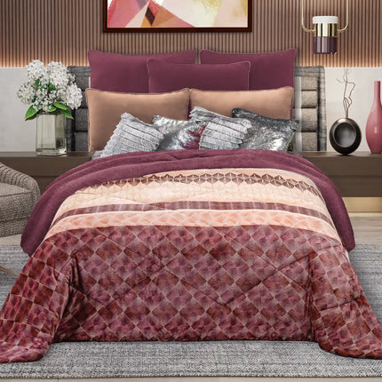 Imagen del producto Edre-Cobertor Nuvó Espiral Durazno de Regina, con diseño premium y detalles descriptivos