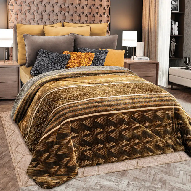 Imagen del producto Edre-Cobertor Nuvó Legitim Shine de Regina, con diseño premium y detalles descriptivos