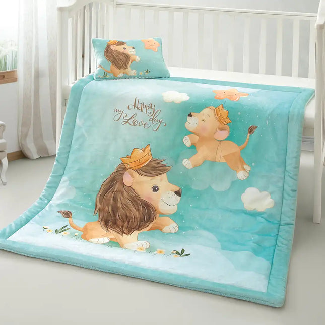 Imagen del producto Set de Edre-Cobertor Baby Papi Leoncito de Regina, con diseño premium y detalles descriptivos