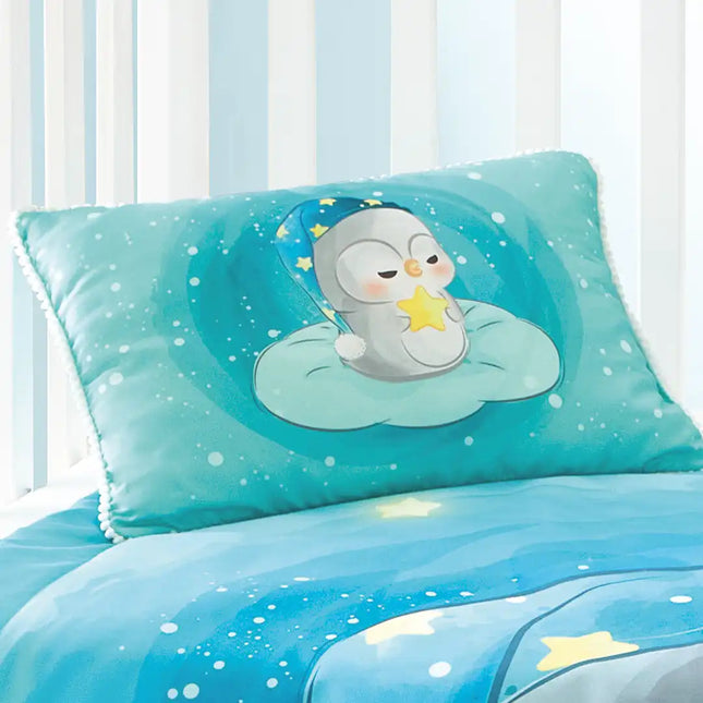 Set de Edredón y Almohadita Pingüis